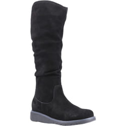 ) Hush Puppies Lucinda Suede Women's Black Boots - Black, 5 (Adults'