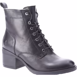 ) Hush Puppies Harriet Leather Women's Black Boots - Black, 4 (Adults'