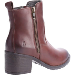 ) Hush Puppies Helena Leather Women's Brown Boots - Brown, 4 (Adults'