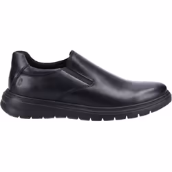 ) Hush Puppies Trent Leather Men's Black Slip-On Shoes - Black, 10 (Adults'