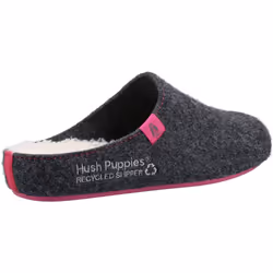 ) Hush Puppies The Good 90% Recycled RPET Polyester Women's Charcoal Slippers - Black, 4 (Adults'