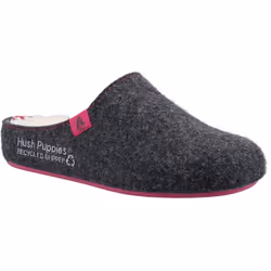 ) Hush Puppies The Good 90% Recycled RPET Polyester Women's Charcoal Slippers - Black, 5 (Adults'