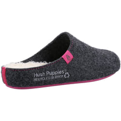 ) Hush Puppies The Good 90% Recycled RPET Polyester Women's Charcoal Slippers - Black, 7 (Adults'