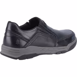 ) Hush Puppies Fletcher Leather Men's Black Loafers - Black, 6 (Adults'