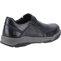 ) Hush Puppies Fletcher Leather Men's Black Loafers - Black, 6 (Adults'