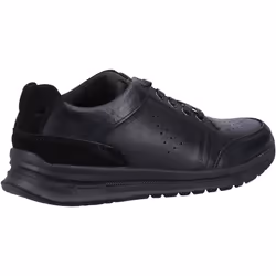 ) Hush Puppies Joseph Leather Men's Black Leather Lace-Up Shoes - Black, 12 (Adults'