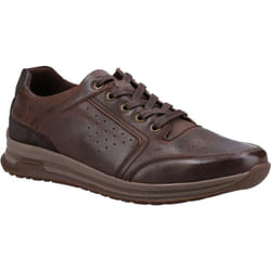 ) Hush Puppies Joseph Leather Men's Brown Leather Lace-Up Shoes - Brown, 12 (Adults'