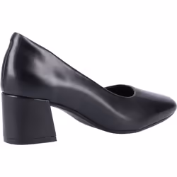 ) Hush Puppies Alicia Court Shoe Leather Women's Black Heels - Black, 6 (Adults'