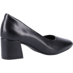 ) Hush Puppies Alicia Court Shoe Leather Women's Black Heels - Black, 6 (Adults'