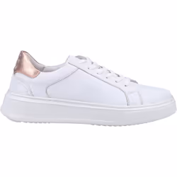 ) Hush Puppies Camille Leather Women's White Trainers - White, 3 (Adults'