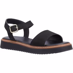 ) Hush Puppies Cassie Nubuck Women's Black Sandals - Black, 3 (Adults'