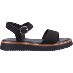 ) Hush Puppies Cassie Nubuck Women's Black Sandals - Black, 3 (Adults'