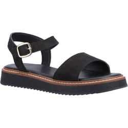 ) Hush Puppies Cassie Nubuck Women's Black Sandals - Black, 8 (Adults'