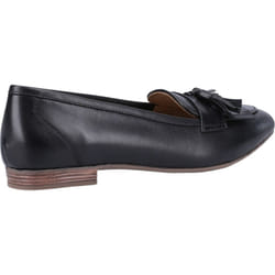 ) Hush Puppies Marissa Tassel Leather Women's Black Loafers - Black, 6 (Adults'