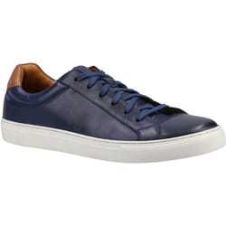 ) Hush Puppies Colton Leather Men's Navy Trainers - Blue, 6 (Adults'