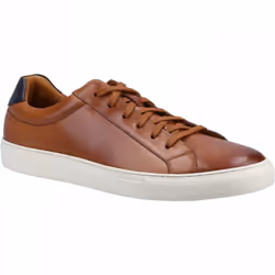 ) Colton | Tan Leather | Mens Smart Casual Trainer - 7 (Adults'