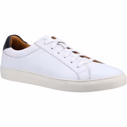) Hush Puppies Colton Leather Men's White Trainers - White, 7 (Adults'
