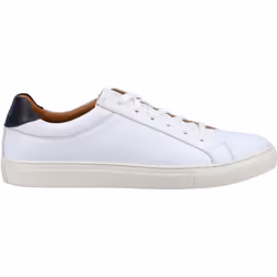 ) Hush Puppies Colton Leather Men's White Trainers - White, 12 (Adults'