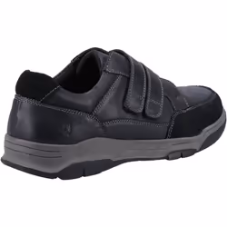 ) Hush Puppies Fabian Double Strap Leather Men's Black Loafers - Black, 11 (Adults'