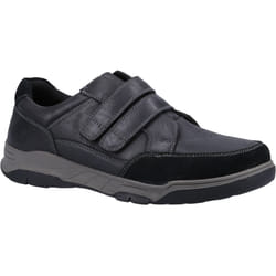 ) Hush Puppies Fabian Double Strap Leather Men's Black Loafers - Black, 12 (Adults'