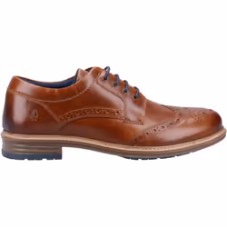 ) Hush Puppies Jayden Leather Men's Tan Brogues Shoes - Brown, 7 (Adults'
