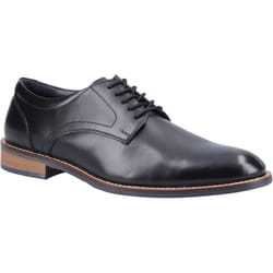 ) Hush Puppies Damien Lace Up Leather Men's Black Lace-Up Shoes - Black, 8 (Adults'