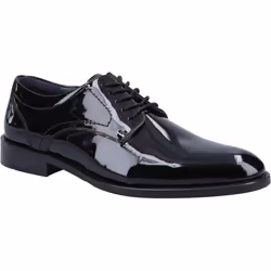 ) Hush Puppies Damien Lace Up Patent Leather Men's Black Patent Lace-Up Shoes - Black, 9 (Adults'