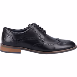 ) Hush Puppies Dustin Brogue Leather Men's Black Brogues Shoes - Black, 11 (Adults'