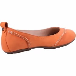 ) Hush Puppies Janessa Leather Women's Coral Flats - Orange, 5 (Adults'