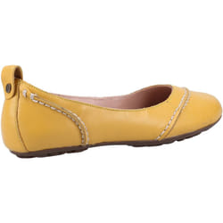 ) Hush Puppies Janessa Leather Women's Yellow Flats - Yellow, 3 (Adults'