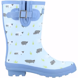 , Sheep) Farmyard Mid Sheep Ladies Mid-Calf Wellingtons - 7 (Adults'