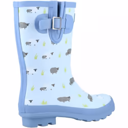 , Sheep) Farmyard Mid Sheep Ladies Mid-Calf Wellingtons - 7 (Adults'