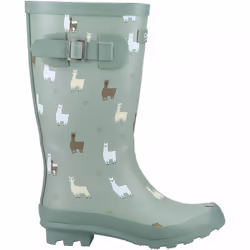 , Alpaca) Farmyard Junior Alpaca Kids Fun Print Wellingtons - 4 (Adults'