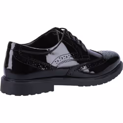 ) Hush Puppies Verity Leather Women's Patent Black Brogues Shoes - Black, 3 (Adults'