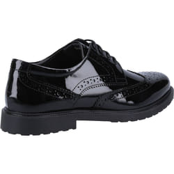) Hush Puppies Verity Leather Women's Patent Black Brogues Shoes - Black, 3 (Adults'