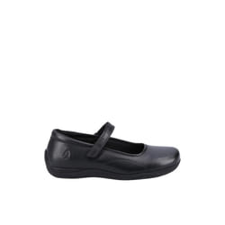 Hush Puppies ARIA Girls Leather School Shoes Black - UK 11.5, Black
