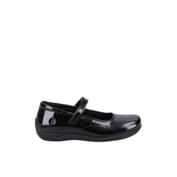 Hush Puppies ARIA Girls School Shoes Black Patent - UK 10, Black