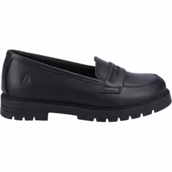 , Black) Hazel Loafer SNR Black Girls Slip On School Shoes - 4 (Adults'