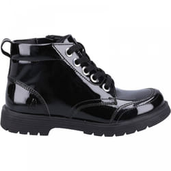 , Black) Jolie Patent SNR Black Girls Lace Up School Shoes - 3 (Adults'