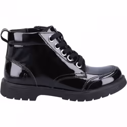 , Black) Jolie Patent SNR Black Girls Lace Up School Shoes - 7 (Adults'