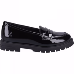 , Black) Hazel Patent SNR Black Girls Slip On School Shoes - 3 (Adults'