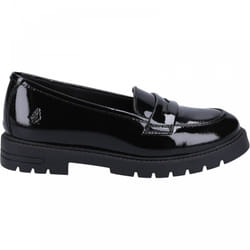 , Black) Hazel Patent SNR Black Girls Slip On School Shoes - 3 (Adults'