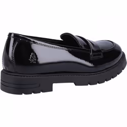 , Black) Hazel Patent SNR Black Girls Slip On School Shoes - 3 (Adults'