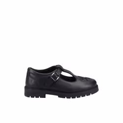 Hush Puppies FIONA Girls Leather School Shoes Black - UK 10, Black