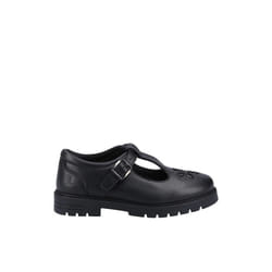 Hush Puppies FIONA Girls Leather School Shoes Black - UK 2, Black