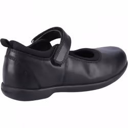 , Black) Bianca JNR Black Girls Rip-Tape School Shoes - 11 (Children's
