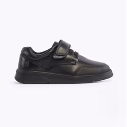 Hush Puppies ROWAN Boys Leather School Shoes Black - UK 5, Black