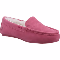 ) Hush Puppies Annie Mocassin Suede Women's Pink Slippers - Pink, 7 (Adults'