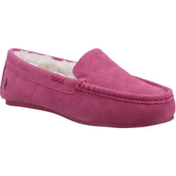 ) Hush Puppies Annie Mocassin Suede Women's Pink Slippers - Pink, 7 (Adults'