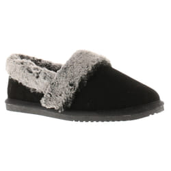 ) Hush Puppies Womens Slippers Full Fluffy Ariel Suede Leather black UK Size - Black, 5 (Adults'